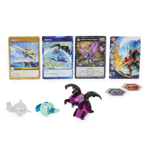 Bakugan trojbalení s true metal figurkou s4 neo pegatrix x nano blade x nano siphon