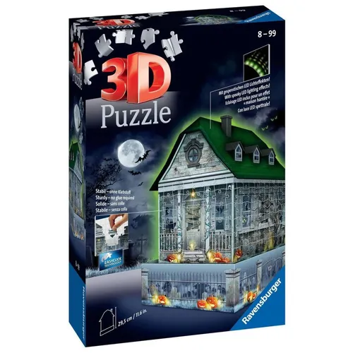 Ravensburger 11254 puzzle 3d strašidelný dům noční edice 257 dílků