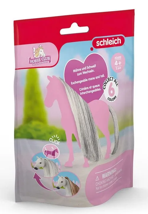 Schleich 42652 horse club šedé doplňky na ocas a hřívu