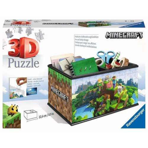 Ravensburger 11286 puzzle 3d úložná krabice minecraft 216 dílků