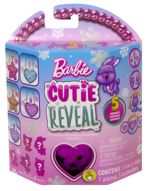Mattel barbie cutie reveal plyšová kabelka růžová hvězda hkr36