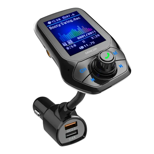 Sencor SWM 5858 BT/MP3 FM Modulátor do auta s QC3.0 rýchlonabíjačkou Podpora: Bluetooth, USB flash disk, TF karta, AUX-IN, MP3, WMA, FLAC, WAV a
