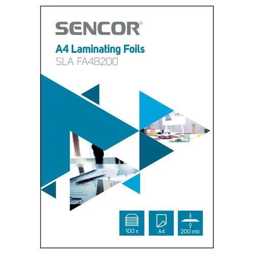 Sencor SLA FA4B200 A4 laminovacia fólia Hrúbka 2 x 100 mikrónov, Balenie 100ks, .