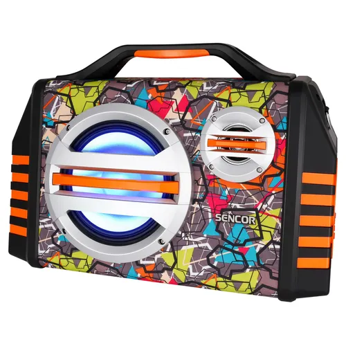 Sencor SSS 3200 KIDS Detský Bluetooth reproduktor s mikrofónom Karaoke s možnosťou nahrávania, Viacfarebné LED osvetlenie reproduktoru, Vstavaná