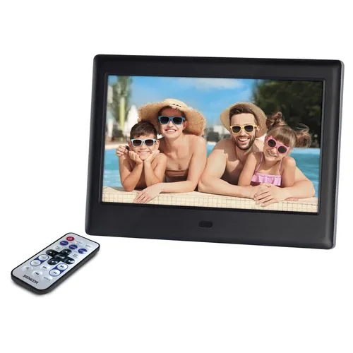 Sencor SDF 782 BK Digitány fotorámček 7-palcový (17,8 cm) 16:9 IPS HD displej, Čítačka kariet (SD/SDHC/MMC) Reproduktor 1 x 2W, .