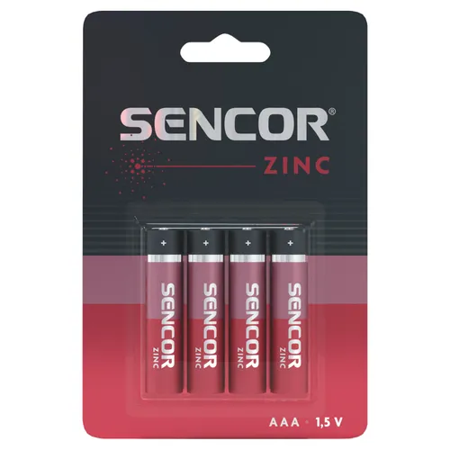 Sencor SBA R03 4BP AAA Zinkouhlíková batéria AAA typ R03 AAA, balenie 4BP, materiál Zn, .