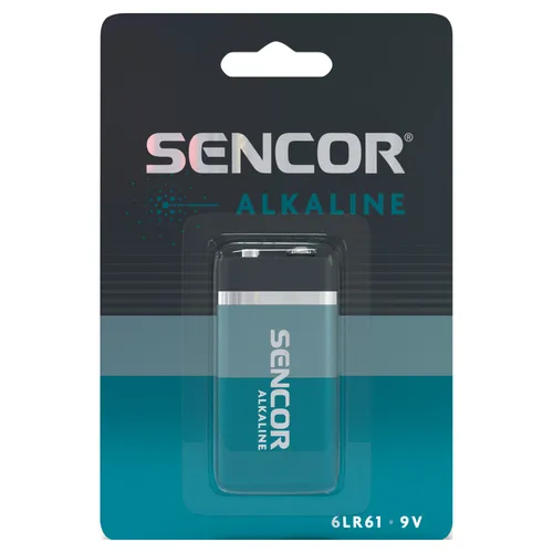 Sencor SBA 6LR61 1BP 9V Alkalická batéria 9V typ 9V BLOCK, balenie 1BP, prevedenie alkalické, .