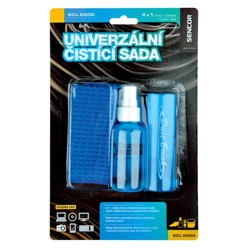 Sencor SCL 2200 Čistiaca sada Čistiaca utierka, Antistatický štetec, Čistiaci roztok a textilné puzdro, .