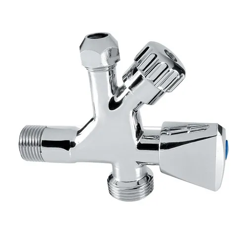 Rohový ventil Kombi 3/8” x 1/2” x 3/4” chróm