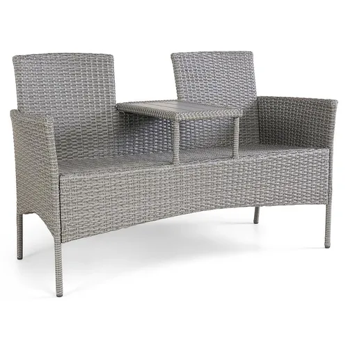 Technoratanová lavica pre dve osoby Hugo šedá