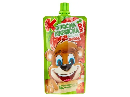 Kubík 100% ovocná kapsička jablko-banán-JAHODA 100g