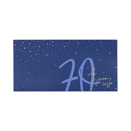 Albi Dárková krabička na peníze Jubileum pro muže k 70. narozeninám papírová 11×22,5×2 cm