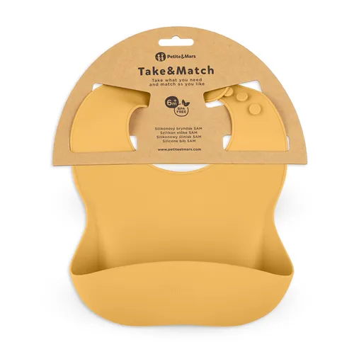 PETITE&MARS Bryndák silikonový Take&Match Intense Ochre 6m+