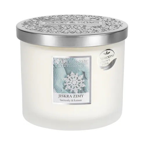 Heart and Home Vonná svíčka elipsa velká Jiskra zimy 220 g sójový vosk 2 knoty hoření až 40 h