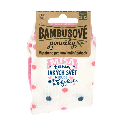 Albi Bambusové ponožky se jménem Míša dámské 37–42 / pánské 39–46 80% bambusové vlákno, 17% polyester, 3% elastan