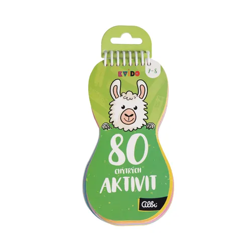 Albi Kvído 80 chytrých aktivit 7–8 let kroužkový blok interaktivní úkoly pro rozvoj logiky, postřehu a paměti