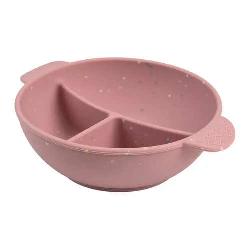 CANPOL BABIES Miska silikonová dělená s přísavkou Dots 360ml růžová