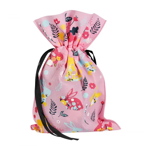 Albi Velikonoční sáček na výslužku Zajíček pytlík netkaná textilie 20×30 cm dekorace Velikonoce