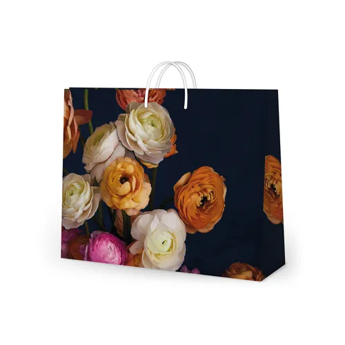 Albi Dárková papírová taška horizontální malá motiv pivoňky 22,9 × 9,8 × 17,8 cm