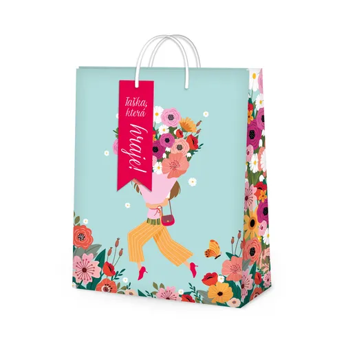 Hrací dárková taška velká - Žena s květinou (26 × 12,7 × 32,4 cm) Albi