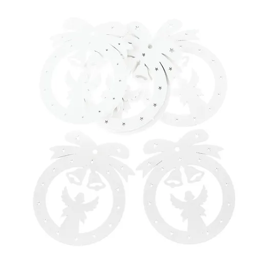 Dřevěná závěsná ozdoba s andělem - sada 6 ks