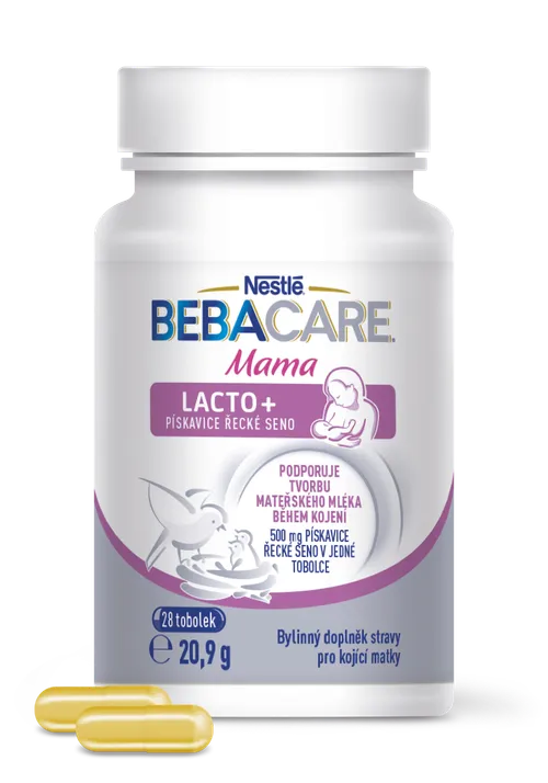 BEBACARE MAMA LACTO+, bylinný doplněk stravy pro kojící matky, s mletými semínky pískavice řecké seno, 20,9 g