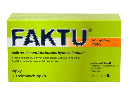Faktu 100mg/2.5mg, 20 rektálních čípků