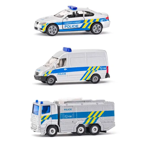 SIKU Kovový model Set policejní sada 3 aut - česká verze