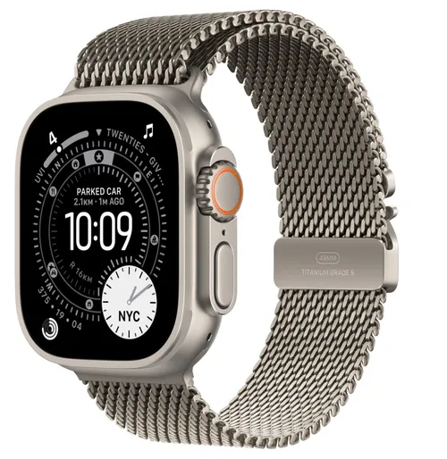 APPLE Watch Ultra 3 GPS + Cellular 49mm přírodní titan - přírodní titanový milánský tah - L