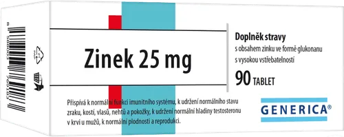 GENERICA Zinek 25 mg 90 tablet