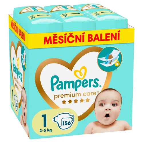 PAMPERS Premium care plenky, vel. 1, 2kg-5kg, 156 ks