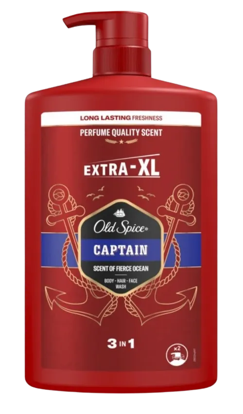 OLD SPICE Captain Sprchový gel a šampon pro muže s tóny santalového dřeva a citrusů 1000 ml