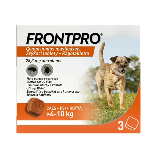 FRONTPRO Antiparazitární žvýkací tablety pro psy (4-10 kg) 3 tablety