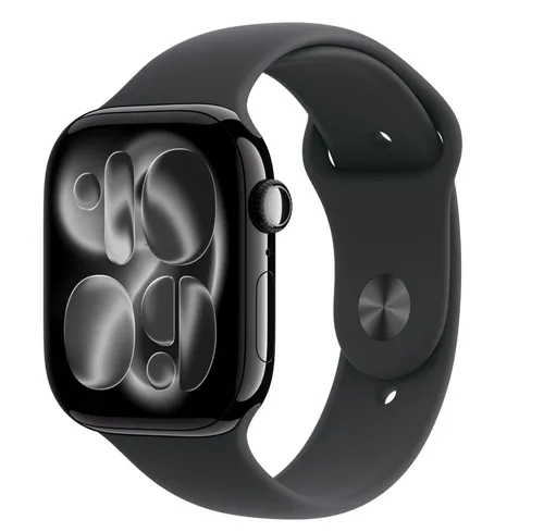 APPLE Watch 11 GPS 42mm klavírně černý hliník - černý sportovní řemínek - M/L