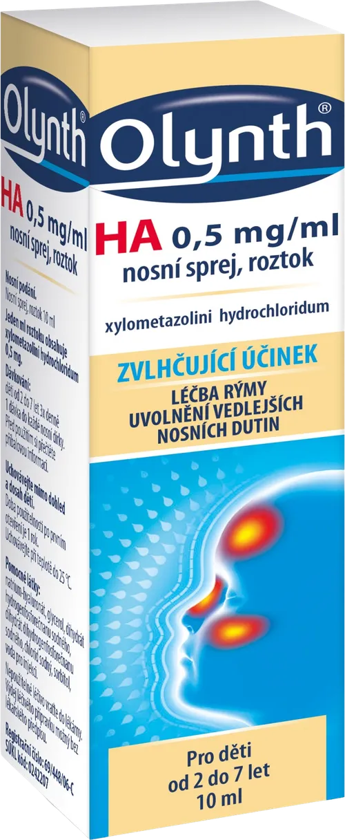 OLYNTH HA 0,5 mg/ml nosní sprej, roztok pro léčbu rýmy u dětí od 2 let, 10 ml