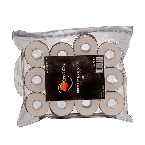 Confezione Shockout X12 Overgrips Premium Bianco Liscio
