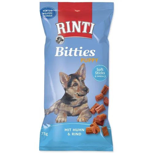 Pochoutka RINTI Extra Bitties Puppy kuře + hovězí 75 g