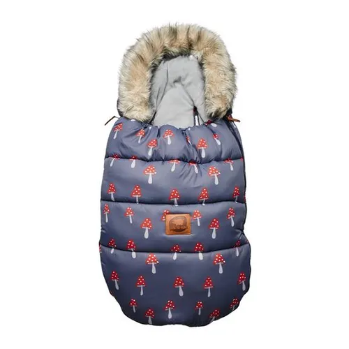 Pink no More Fusak do kočárku s kožešinou Mushrooms