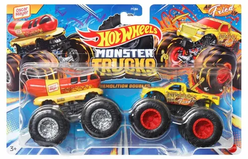 Mattel hot wheels monster trucks demoliční duo oscar mayer vs. all fried up, hwn64