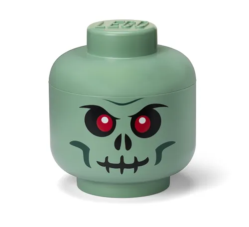 Lego úložná hlava (velikost l) - zelený kostlivec