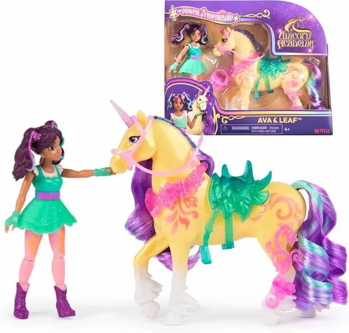 Spin master unicorn academy figurky 11 cm ava & leaf růžové zdobení