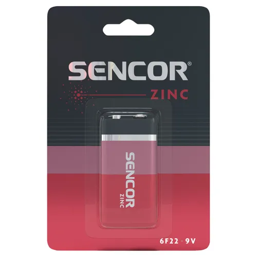Sencor SBA 6F22 1BP 9V Zinkouhlíková batéria 9V typ 9V BLOCK, balenie 1BP, prevedenie zinkouhlíkové, .