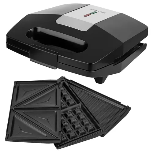 Sencor SSM 9410SS Sendvičovač (3 v 1) 3 výmenné dosky na pečenie 126 x 230 mm, CoolTouch telo, Ľahko čistiteľné opekacie plochy, .