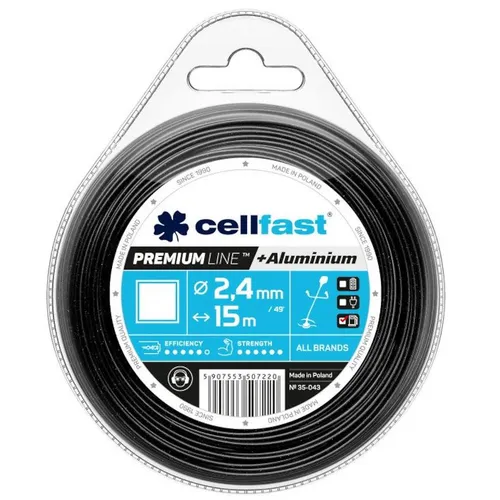 Struna do kosačky PREMIUM 2,4mm x 15m štvorcová