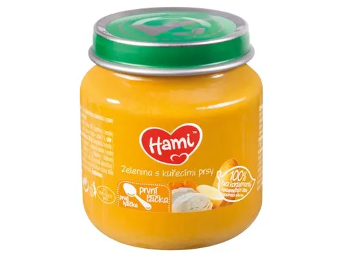 Hami masozeleninový příkrm Zelenina s kuřecími prsy první lžička 125g