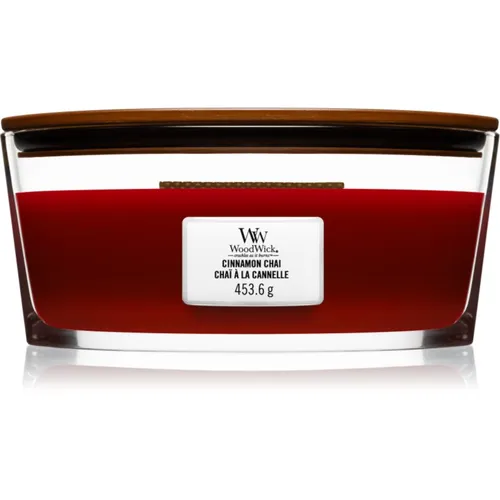 Woodwick Cinnamon Chai vonná svíčka s dřevěným knotem (hearthwick) 453 g