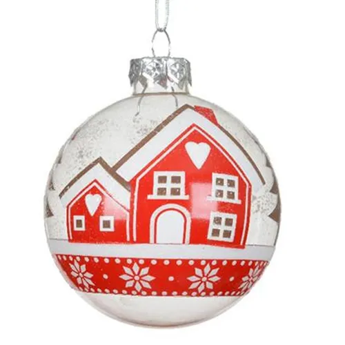 Ozdoba skleněná 8cm transparent/barva - mix