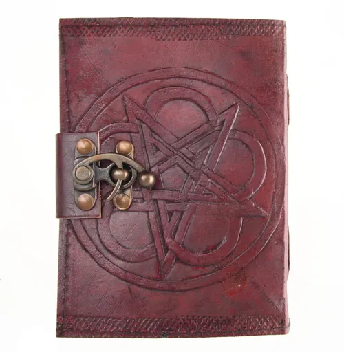 jegyzet blokk Pentagram Leather Embossed Journal & Lock - NENOW