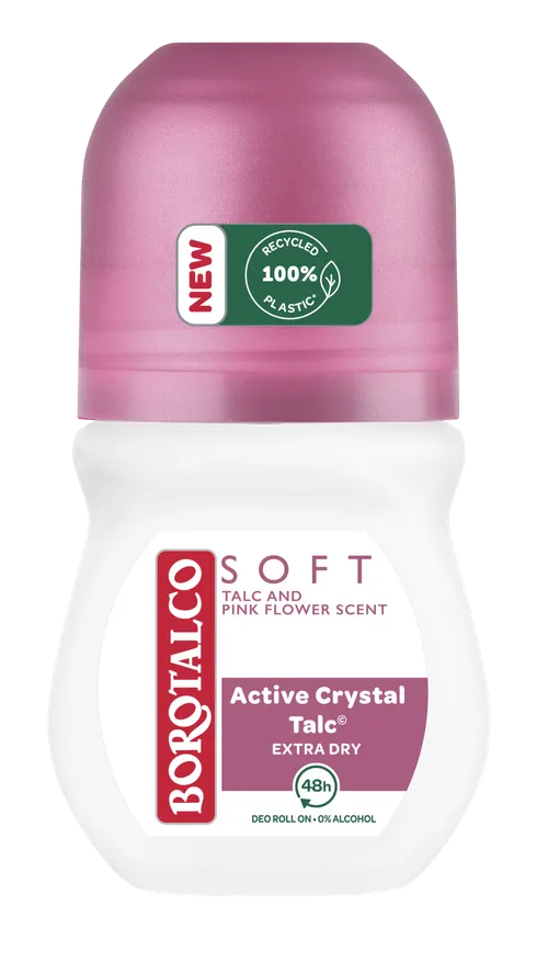 BOROTALCO Soft Talc and Pink Flower, Roll-on deodorant pro ženy 50 ml