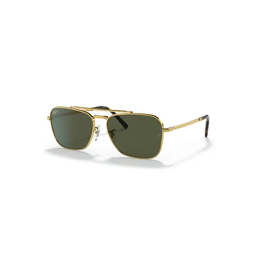 Ray-Ban New Caravan Lunettes De Soleil - Monture Or Verres Vert 58-15